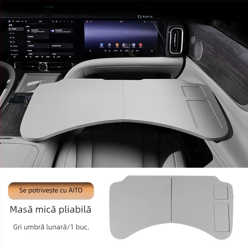 Masă pliabilă pentru mașină pentru scaunele din față și din spate — multifuncțională pentru birou și masă; materiale: lemn și altele; montaj pe perete; compatibil universal