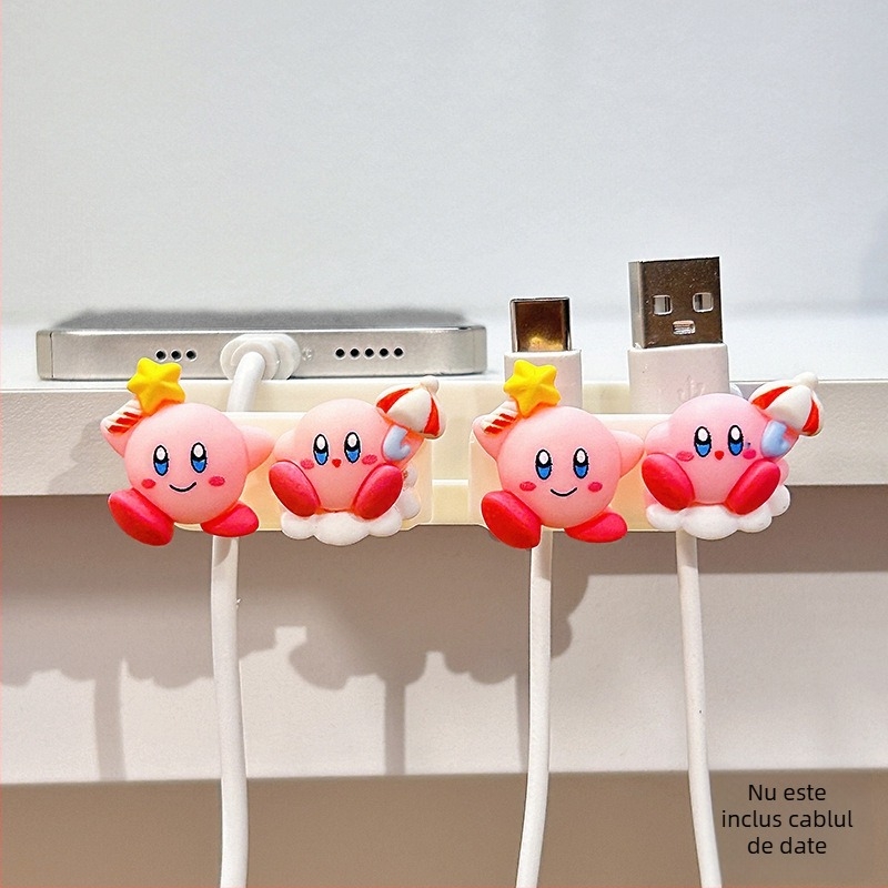 Organizator de cabluri pentru birou și lângă pat, stocarea cablurilor de date și de încărcare, material ABS