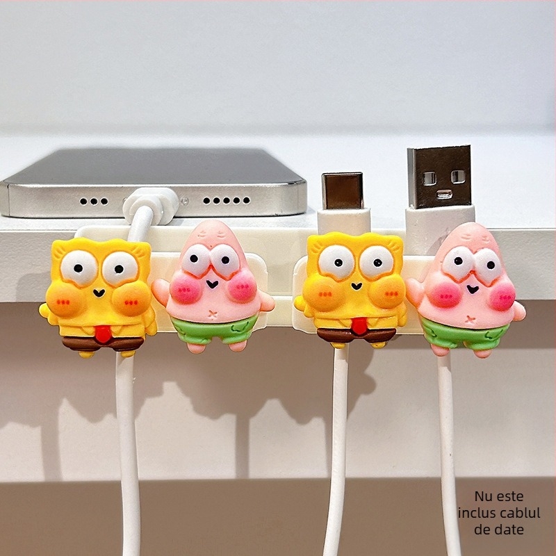 Organizator de cabluri pentru birou și lângă pat, stocarea cablurilor de date și de încărcare, material ABS