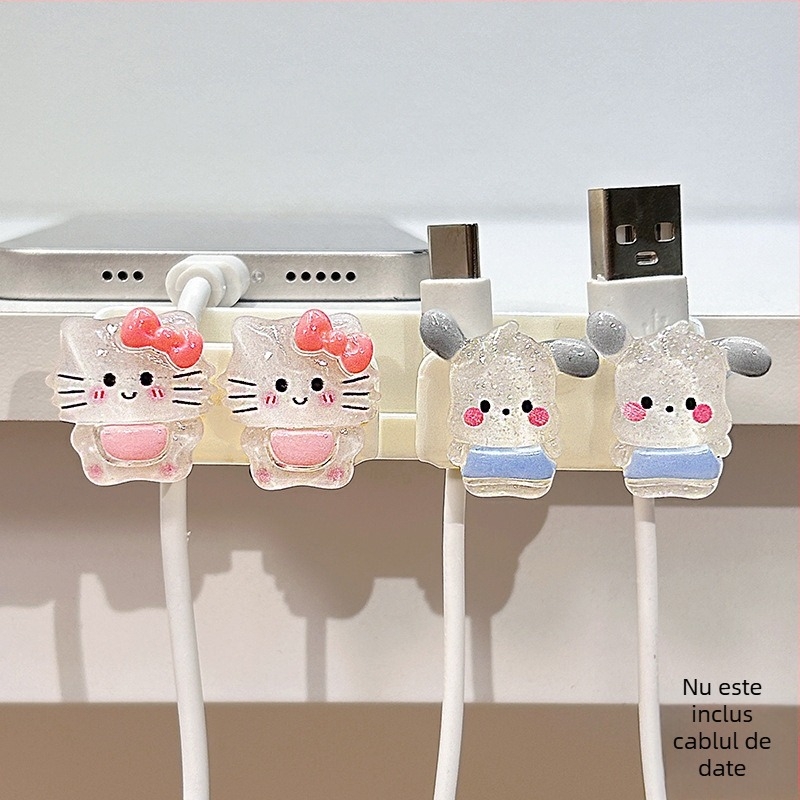 Organizator de cabluri pentru birou și lângă pat, stocarea cablurilor de date și de încărcare, material ABS