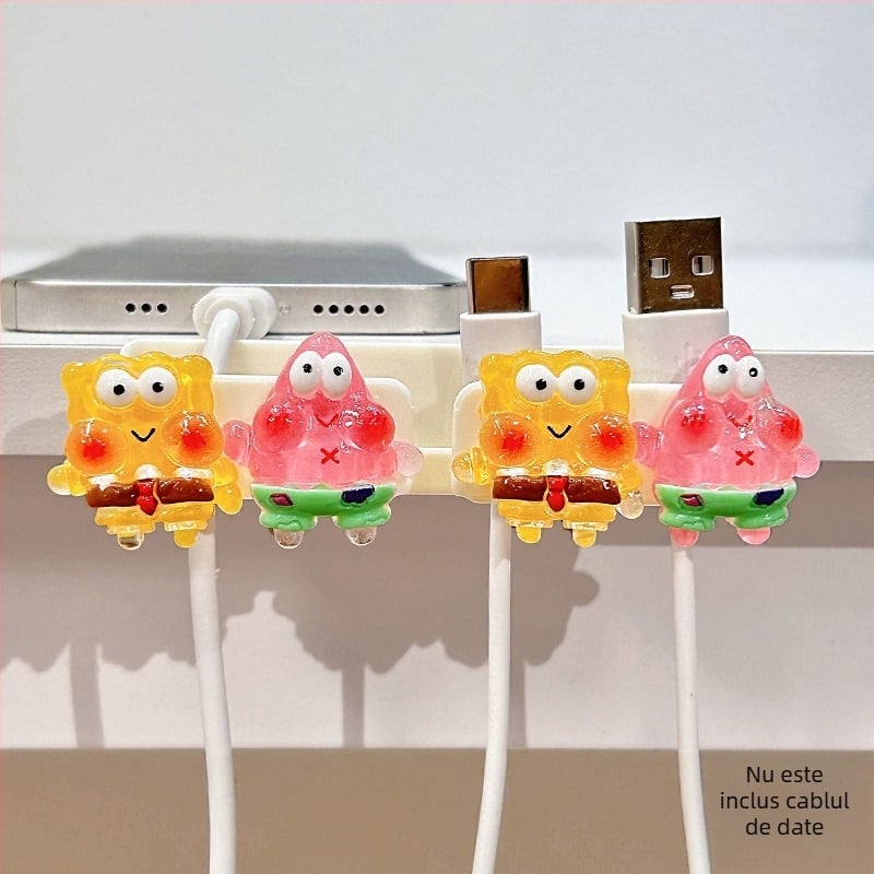 Organizator de cabluri pentru birou și lângă pat, stocarea cablurilor de date și de încărcare, material ABS