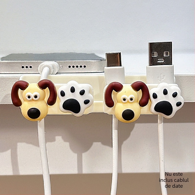 Organizator de cabluri pentru birou și lângă pat, stocarea cablurilor de date și de încărcare, material ABS