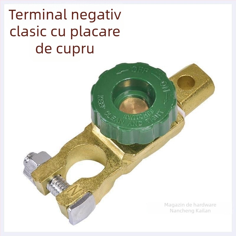 Comutator de deconectare a bateriei auto - Cupru pur, design întărit, clemă anti-scurgeri, protecție terminal baterie