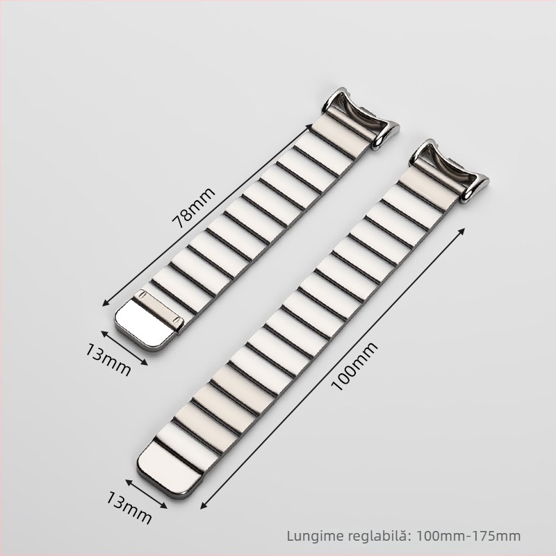 Brățară metalică pentru ceas cu închidere magnetică, compatibilă Xiaomi Mi Band 8/9 Pro NFC versiune — interfață 14 mm