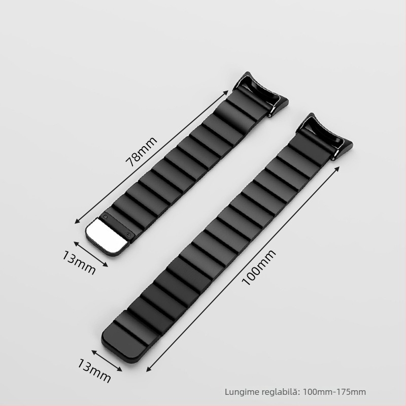 Brățară metalică pentru ceas cu închidere magnetică, compatibilă Xiaomi Mi Band 8/9 Pro NFC versiune — interfață 14 mm