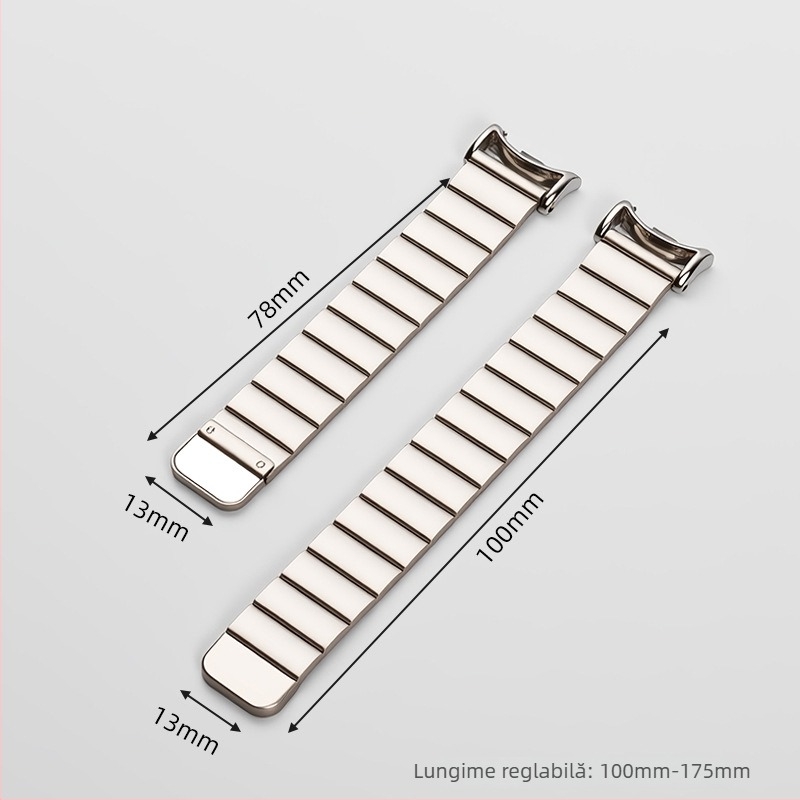 Brățară metalică pentru ceas cu închidere magnetică, compatibilă Xiaomi Mi Band 8/9 Pro NFC versiune — interfață 14 mm