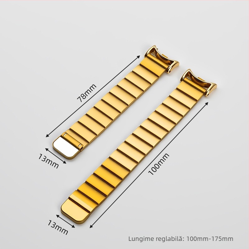 Brățară metalică pentru ceas cu închidere magnetică, compatibilă Xiaomi Mi Band 8/9 Pro NFC versiune — interfață 14 mm