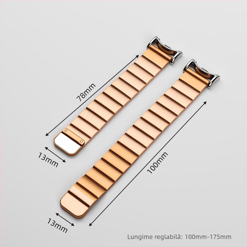 Brățară metalică pentru ceas cu închidere magnetică, compatibilă Xiaomi Mi Band 8/9 Pro NFC versiune — interfață 14 mm