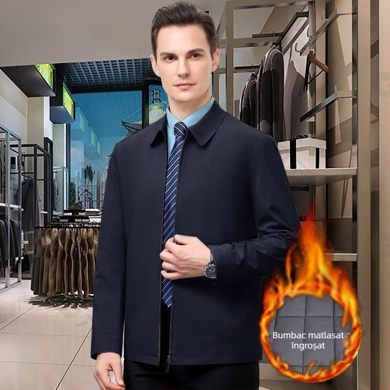 Geacă de bărbați pentru primăvară-toamnă, călduroasă, casual, cu glugă