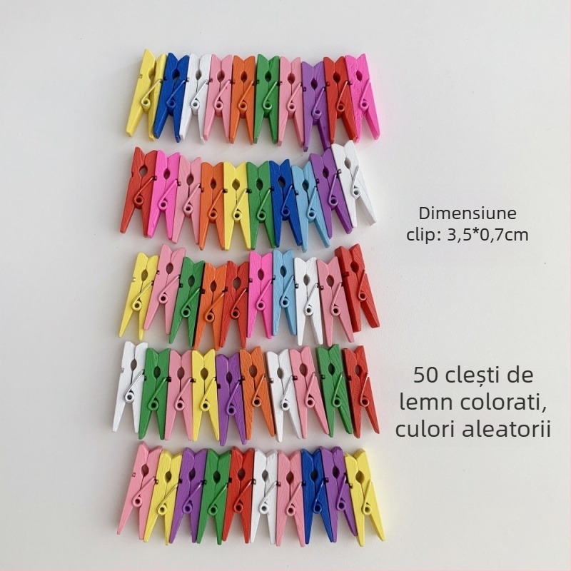 Clip foto din lemn cu sfoară de cânepă pentru montaj pe perete – ideal pentru fotografii în cameră și în sală de curs. Brand: Other; Material: Lemn; Tip produs: Hand ledger.