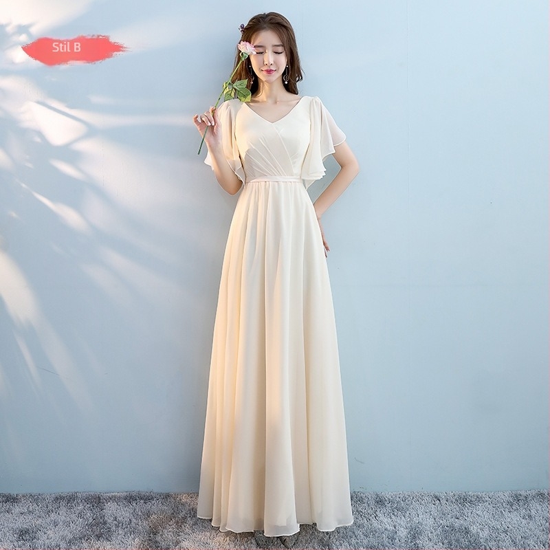 rochie de domnișoară de onoare, decolteu halter, fără mâneci, siluetă în formă de A, țesătură zbârcită, poliester