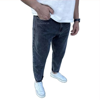 Jeansi pentru bărbați – croi drept lejer, lungime cropped, bumbac, talie medie, fermoar