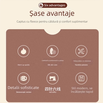 Vestă termică unisex pentru toamnă–iarnă, din poliester, cu strat dublu, căptușeală din fleece și catifea, guler în V