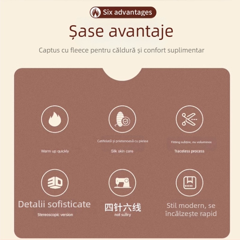 Vestă termică unisex pentru toamnă–iarnă, din poliester, cu strat dublu, căptușeală din fleece și catifea, guler în V