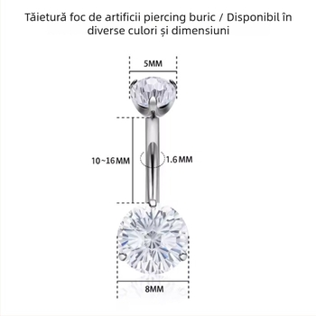 Inel ombilical Comba din aliaj de titan pentru femei — formă geometrică