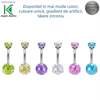 Inel ombilical Comba din aliaj de titan pentru femei — formă geometrică