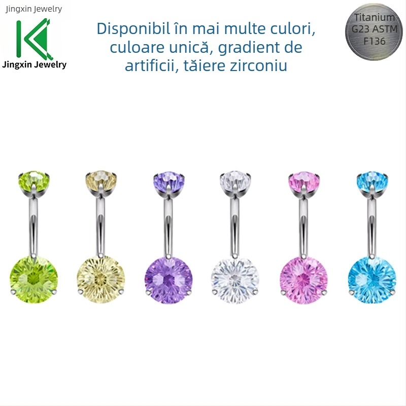 Inel ombilical Comba din aliaj de titan pentru femei — formă geometrică