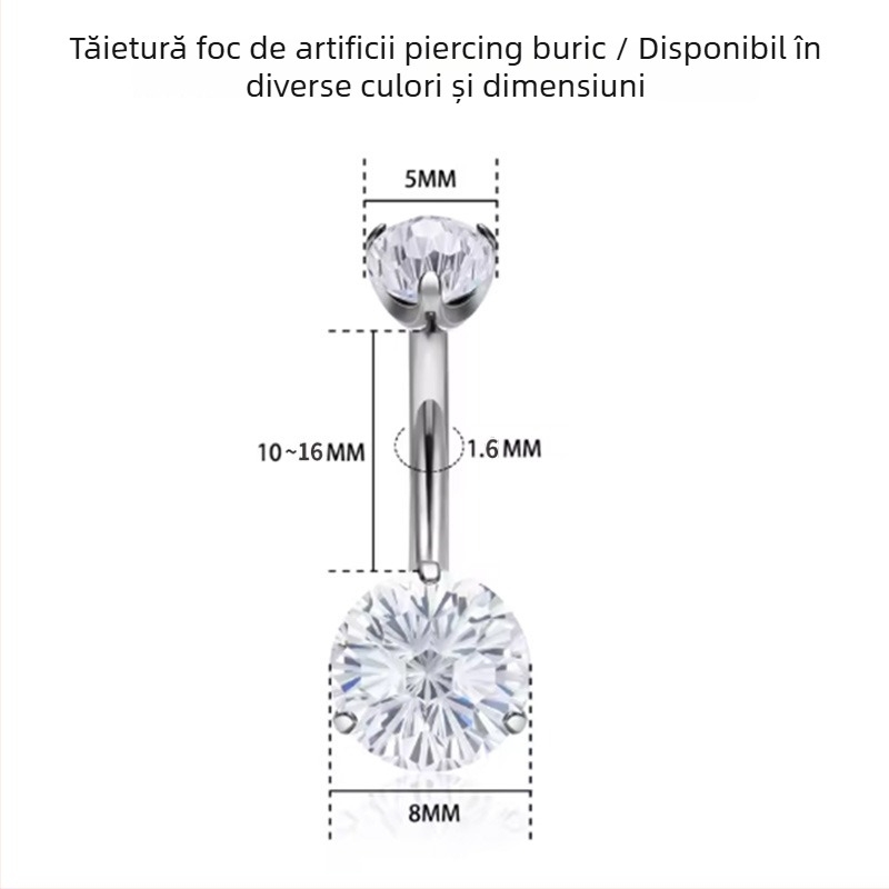 Inel ombilical Comba din aliaj de titan pentru femei — formă geometrică