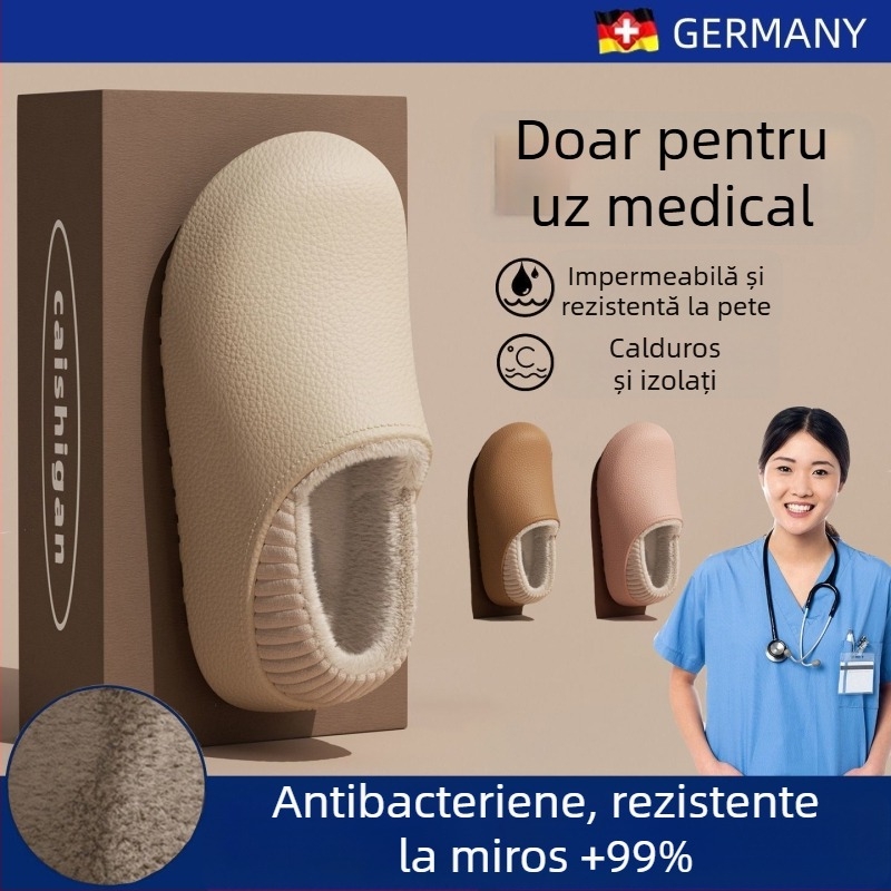 Papuci de iarnă pentru femei din EVA, căptuțiți cu fleece, talpă EVA, talpă groasă, înălțime a tocului mică 1–3 cm