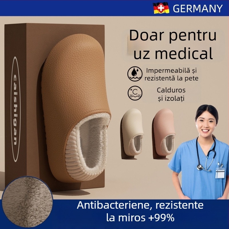 Papuci de iarnă pentru femei din EVA, căptuțiți cu fleece, talpă EVA, talpă groasă, înălțime a tocului mică 1–3 cm