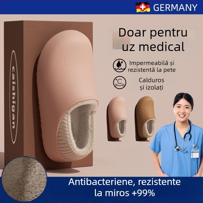 Papuci de iarnă pentru femei din EVA, căptuțiți cu fleece, talpă EVA, talpă groasă, înălțime a tocului mică 1–3 cm