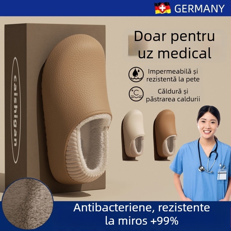 Papuci de iarnă pentru femei din EVA, căptuțiți cu fleece, talpă EVA, talpă groasă, înălțime a tocului mică 1–3 cm