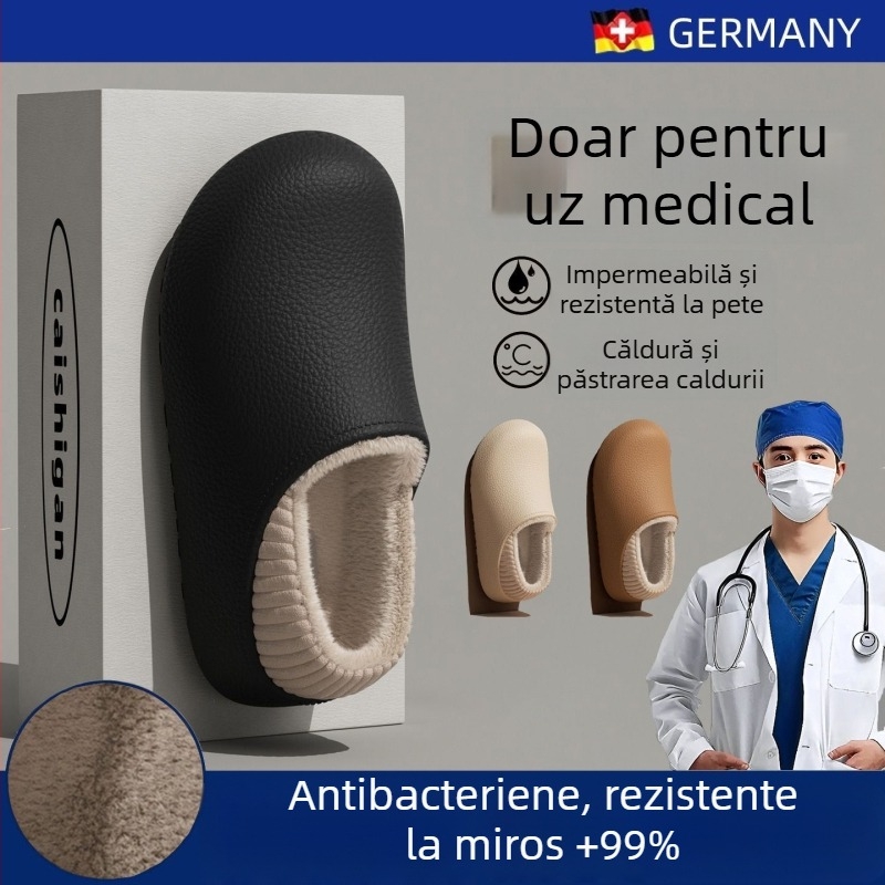 Papuci de iarnă pentru femei din EVA, căptuțiți cu fleece, talpă EVA, talpă groasă, înălțime a tocului mică 1–3 cm