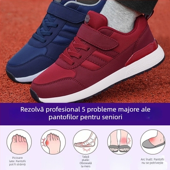 Adidași casual cu Velcro pentru femei, partea superioară din textil, vârf rotund, toc plat
