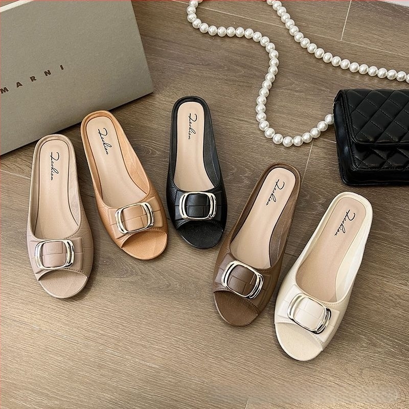 Pomegranate Flower Sandale de vară pentru femei, cataramă pătrată, partea superioară PVC și talpă PVC, talpă injectată, uscare rapidă și antiderapante