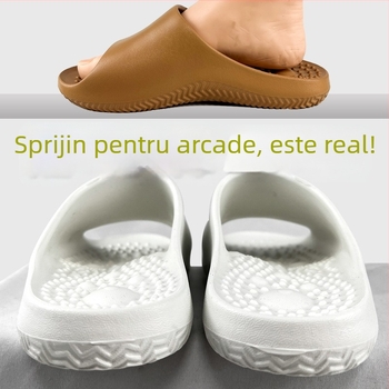 Papuci de masaj cu sprijin pentru arc pentru adulți – talpă EVA, respirabile, anti-derapare, masaj cu puncte acupunturale, pentru interior/exterior