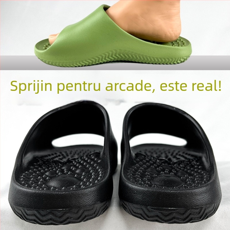 Papuci de masaj cu sprijin pentru arc pentru adulți – talpă EVA, respirabile, anti-derapare, masaj cu puncte acupunturale, pentru interior/exterior