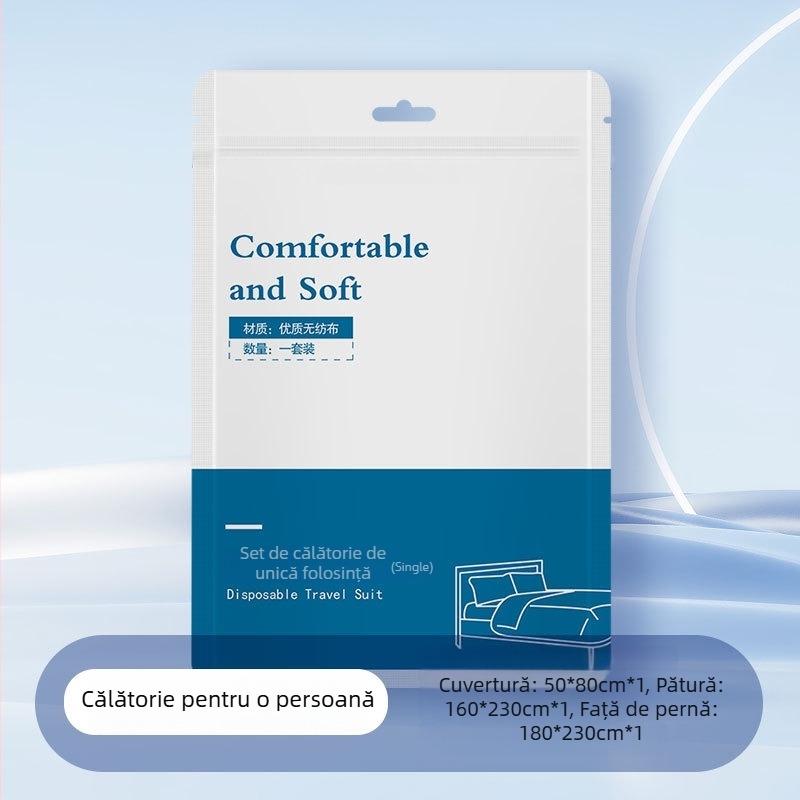 Set de lenjerie de pat pentru hotel, patru piese, imprimat, din material SMS