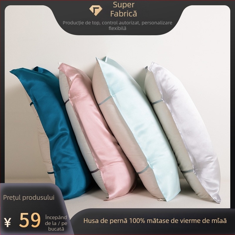 Plic de pernă din Mulberry mătase, 16 Momme, 100% mătase, satin de mătase