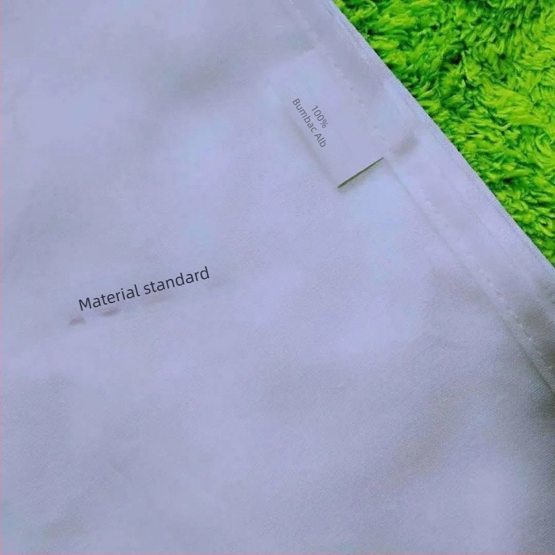 Q3Y Set de lenjerie din bumbac pentru pilotă: husă pentru pilotă, cearșaf și fețe de pernă, alb, mărime single, stil hotel