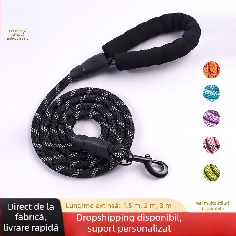 Lesă de câine din nylon, neextensibilă, fabricată în Zhejiang, categorie: lanțuri și frânghii pentru animale de companie