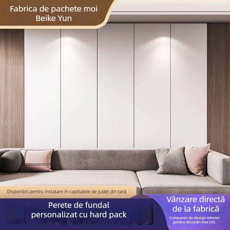 Panou de fundal moale pentru perete — pentru living și dormitor, PVC, stil simplu și modern, model monocrom, personalizare disponibilă