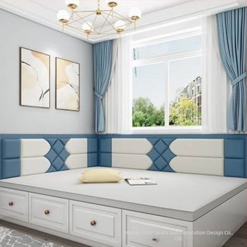 Panou de perete Tatami moale pentru marginea patului copiilor — bară de protecție, personalizare disponibilă, Baker Cloud (Material: Piele sintetică moale; Stil: Simplitate modernă; Personalizare: Da)