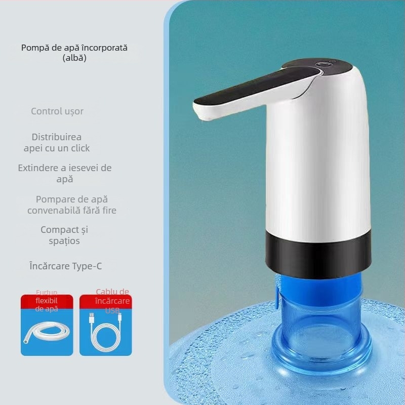 Dispenser electric de apă pentru uz casnic, sistem de presiune automată pentru apă minerală, Model 076, 5V, 4W, Carcasă PP, Pornire prin atingere