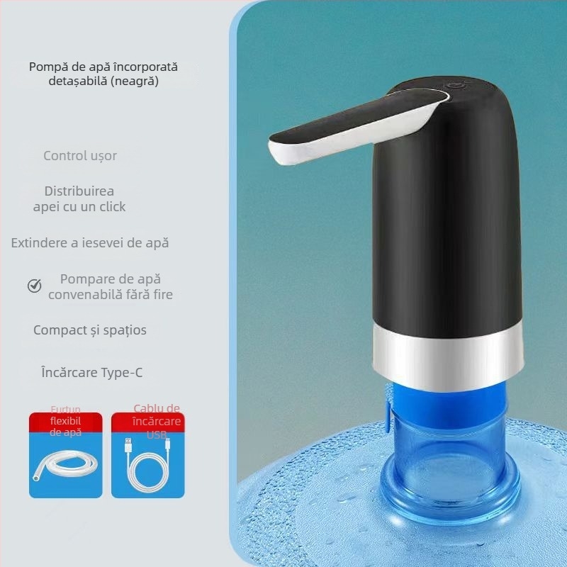 Dispenser electric de apă pentru uz casnic, sistem de presiune automată pentru apă minerală, Model 076, 5V, 4W, Carcasă PP, Pornire prin atingere