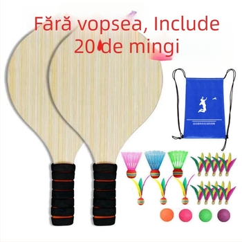Rachetă de tenis de masă din lemn masiv de stejar, lovitură orizontală, logo tipărit