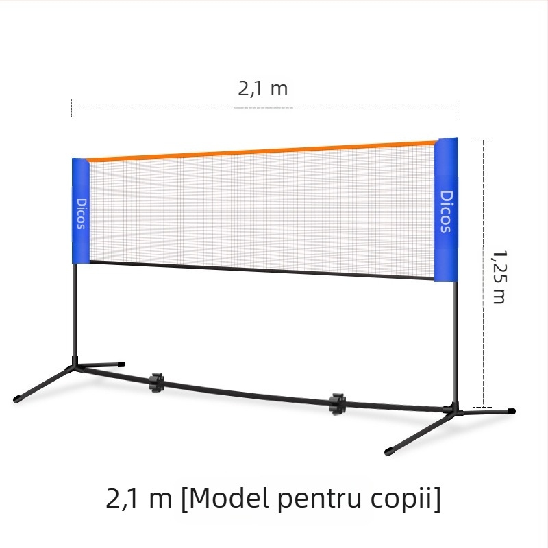 Cadru de plasă badminton – portabil, pliabil pentru competiții în aer liber, aliaj de aluminiu, brand Dicos, etichetare privată disponibilă