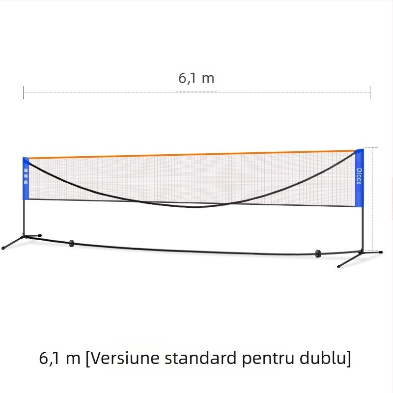 Cadru de plasă badminton – portabil, pliabil pentru competiții în aer liber, aliaj de aluminiu, brand Dicos, etichetare privată disponibilă