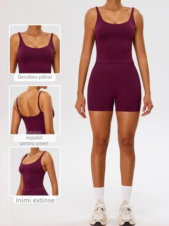 Top de yoga fără cusături pentru femei, spate respirabil, Nylon 90% / Spandex 10%, cupă completă cu formare medie, fără bretele