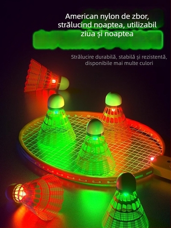 Rachetă de badminton cu luciu luminos, cadru din aliaj de titan ultraușor, șnururi din nailon, greutate 95–100 g, grosime mâner G1