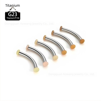 Unghii pentru sprâncene și buze din aliaj de titan, G23, formă U, unisex, prelucrare prin picurare de ulei