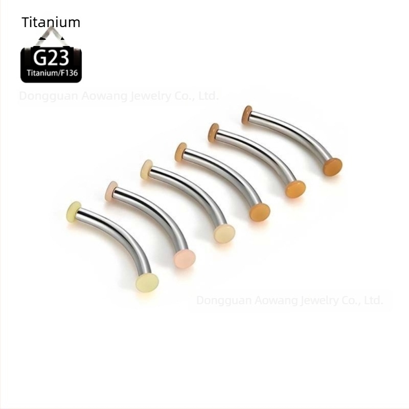 Unghii pentru sprâncene și buze din aliaj de titan, G23, formă U, unisex, prelucrare prin picurare de ulei