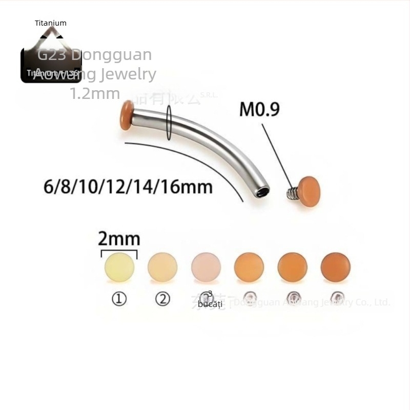 Unghii pentru sprâncene și buze din aliaj de titan, G23, formă U, unisex, prelucrare prin picurare de ulei