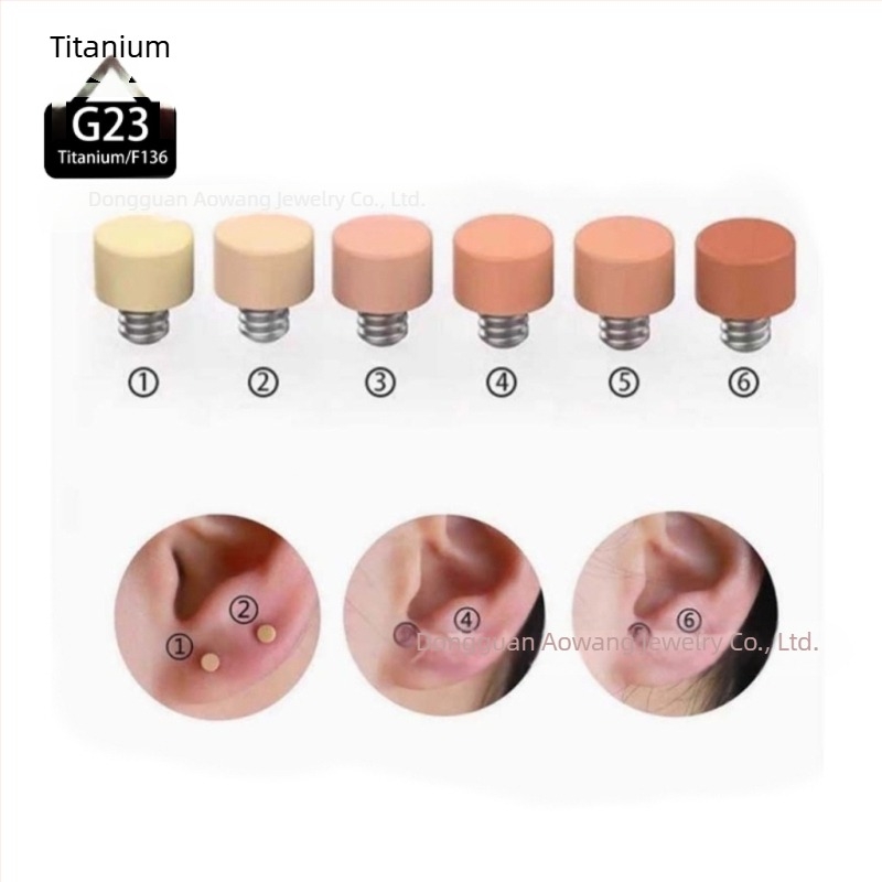 Unghii pentru sprâncene și buze din aliaj de titan, G23, formă U, unisex, prelucrare prin picurare de ulei