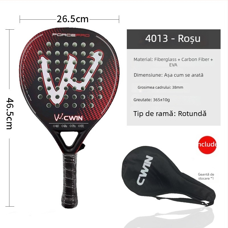 Rachetă tenis CAMEWIN – cadru din fibră de carbon, tip lovire drept, potrivită pentru începători și juniori
