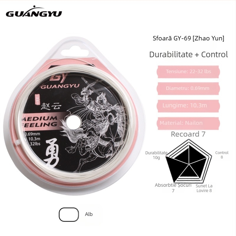 Guangyu șnur din fibră pentru badminton și tenis, tensiune 32 lb